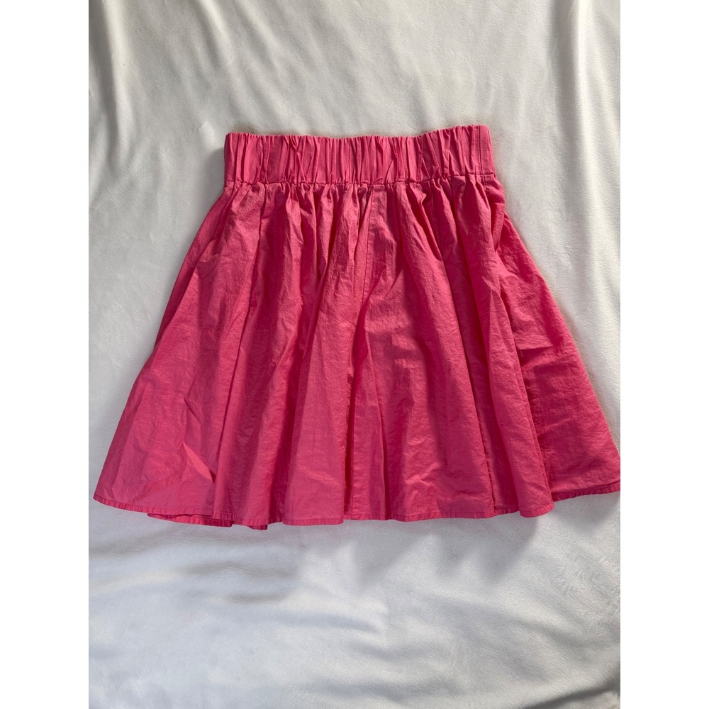 H&M Pink Cotton Mini Skirt Elastic High Waist Flared Pull On Size 6